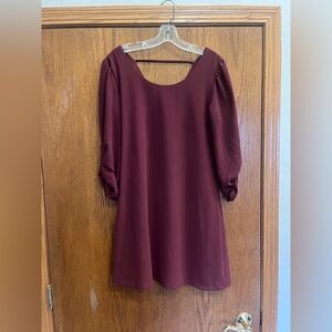 Elegant Burgundy Women's Dress